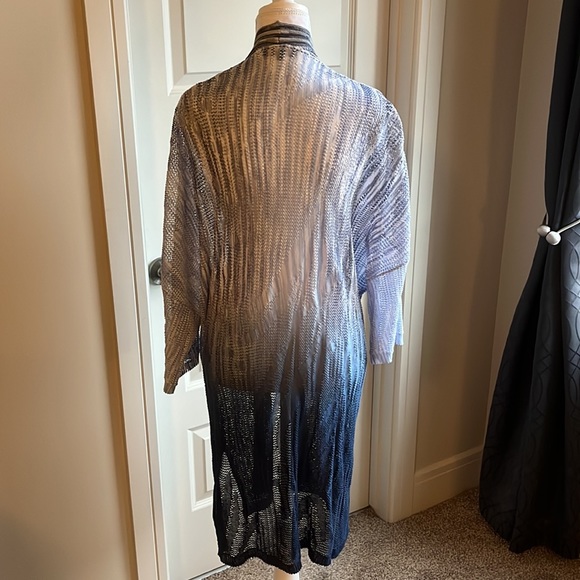 Size L. Multi Blue Colored Light Sweater/Cover Up - Picture 3 of 6